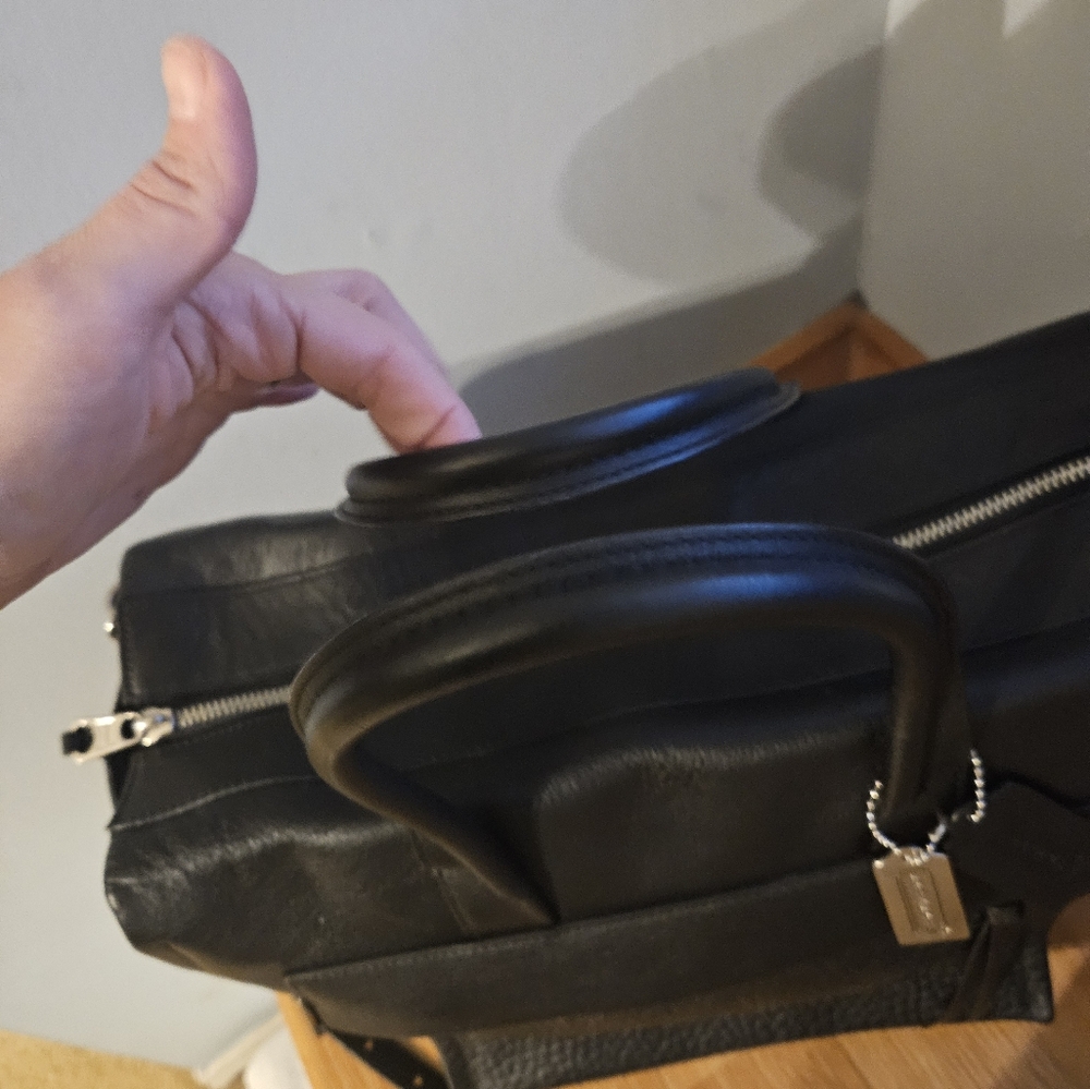 Coach Black Leather Satchel - Picture 5 of 12